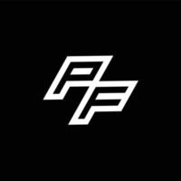 PF logo monogram with up to down style negative space design template vector