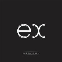 EX Initial Letter Split Lowercase Logo Modern Monogram Template Isolated on Black White vector