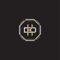 Initial letter overlapping interlock logo monogram line art style vector