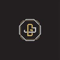 Initial letter overlapping interlock logo monogram line art style vector