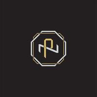 Initial letter overlapping interlock logo monogram line art style vector