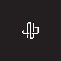 Initial letter overlapping interlock logo monogram line art style vector