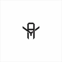 AY Initial letter overlapping interlock logo monogram line art style vector