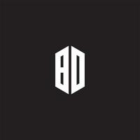 BO Logo monogram with hexagon shape style design template vector