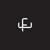 FU Initial letter overlapping interlock logo monogram line art style vector