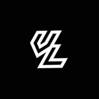 VL logo monogram with up to down style negative space design template vector