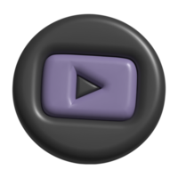 3d icono logo de Youtube png