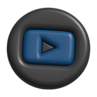 3d ícone logotipo do Youtube png