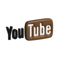 3d icono logo de Youtube png