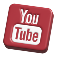 3d ícone logotipo do Youtube png