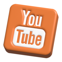 3d icono logo de Youtube png