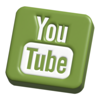 3d icono logo de Youtube png