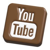 3d lcon logo of youtube png