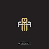 MA Initial letter overlapping interlock logo monogram line art style vector
