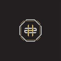 Initial letter overlapping interlock logo monogram line art style vector