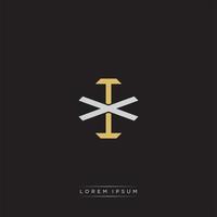 IX Initial letter overlapping interlock logo monogram line art style vector
