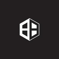 BB Logo monogram hexagon with black background negative space vector