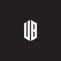 UB Logo monogram with hexagon shape style design template vector