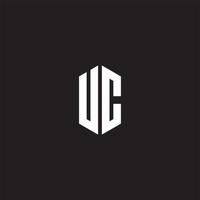 UC Logo monogram with hexagon shape style design template vector