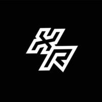 XR logo monogram with up to down style negative space design template vector