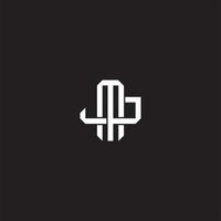 MJ Initial letter overlapping interlock logo monogram line art style vector