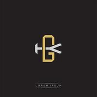 Initial letter overlapping interlock logo monogram line art style vector