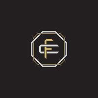 FC Initial letter overlapping interlock logo monogram line art style vector