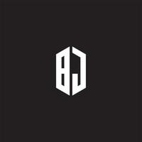 BJ Logo monogram with hexagon shape style design template vector