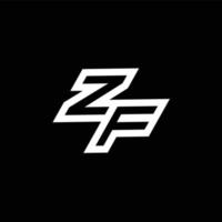 zf logo monograma con arriba a abajo estilo negativo espacio diseño modelo vector