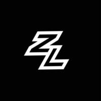 ZL logo monogram with up to down style negative space design template vector