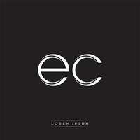 EC Initial Letter Split Lowercase Logo Modern Monogram Template Isolated on Black White vector