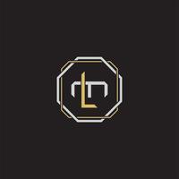 LM Initial letter overlapping interlock logo monogram line art style vector