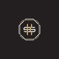 Initial letter overlapping interlock logo monogram line art style vector