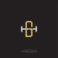 Initial letter overlapping interlock logo monogram line art style vector