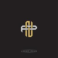 Initial letter overlapping interlock logo monogram line art style vector