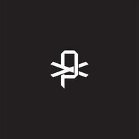 Initial letter overlapping interlock logo monogram line art style vector