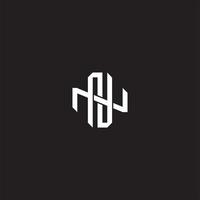 Initial letter overlapping interlock logo monogram line art style vector