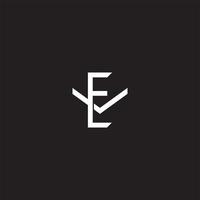 EV Initial letter overlapping interlock logo monogram line art style vector