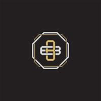 BB Initial letter overlapping interlock logo monogram line art style vector