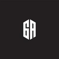 GA Logo monogram with hexagon shape style design template vector