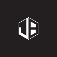 jb logo monograma hexágono con negro antecedentes negativo espacio estilo vector