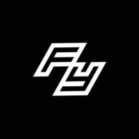 fy logo monograma con arriba a abajo estilo negativo espacio diseño modelo vector