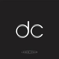 DC Initial Letter Split Lowercase Logo Modern Monogram Template Isolated on Black White vector