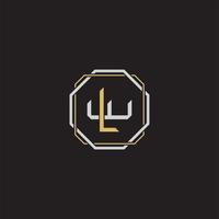 LW Initial letter overlapping interlock logo monogram line art style vector