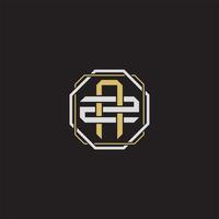 AZ Initial letter overlapping interlock logo monogram line art style vector