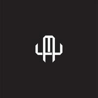 MU Initial letter overlapping interlock logo monogram line art style vector