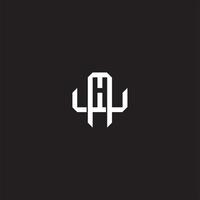 MW Initial letter overlapping interlock logo monogram line art style vector