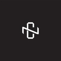 CN Initial letter overlapping interlock logo monogram line art style vector