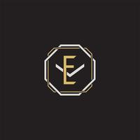 EV Initial letter overlapping interlock logo monogram line art style vector