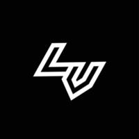 lv logo monograma con arriba a abajo estilo negativo espacio diseño modelo vector